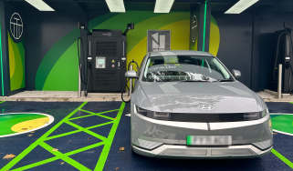 Hyundai Ioniq 5 connected to Park Garages' hyper-rapid charger