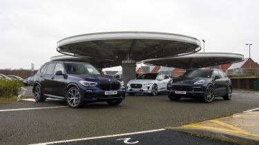 BMW X5 hybrid vs Porsche Cayenne hybrid vs Jaguar I-Pace