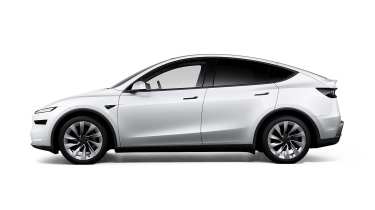 Tesla Model Y facelift 2025 - configurator side profile white