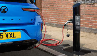 Electric Vauxhall Astra being charged via on-street charging