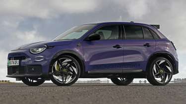 Abarth 600e - static front angled