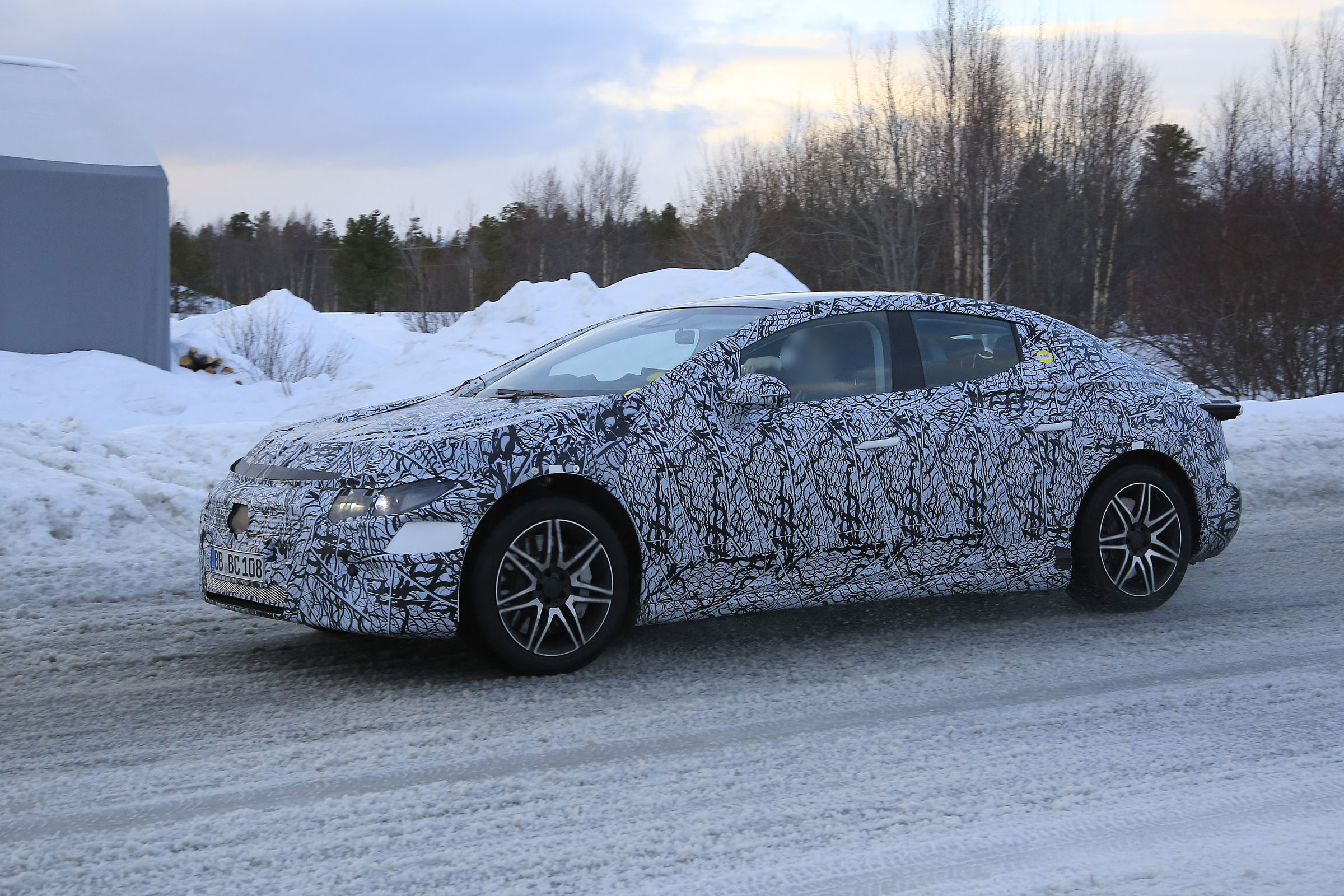 Mercedes EQE electric car: spy shots show electric saloon in testing ...