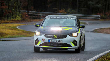 Opel Corsa-e Rallye, Testfahrten in Dudenhofen (Dez. 2019)