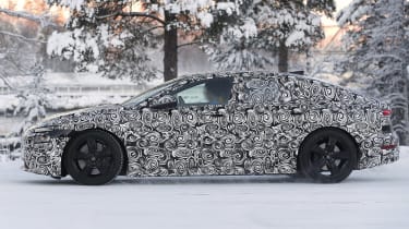 Audi A6 e-tron spy picture side snow