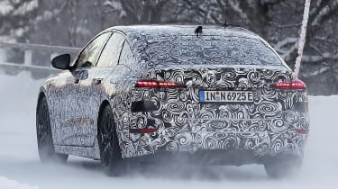 Audi A6 e-tron spy picture rear snow