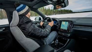 Richard Ingram driving the Volvo EX40