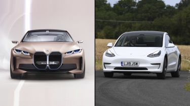 BMW Concept i4 vs Tesla Model 3