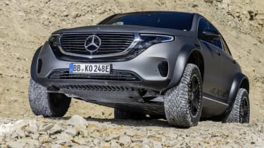 Elektromobilität wird abenteuerlustig. Die Fahrzeugstudie Mercedes-Benz EQC 4x4²Electric luxury goes off-road. The Mercedes-Benz EQC 4x4² vehicle study 