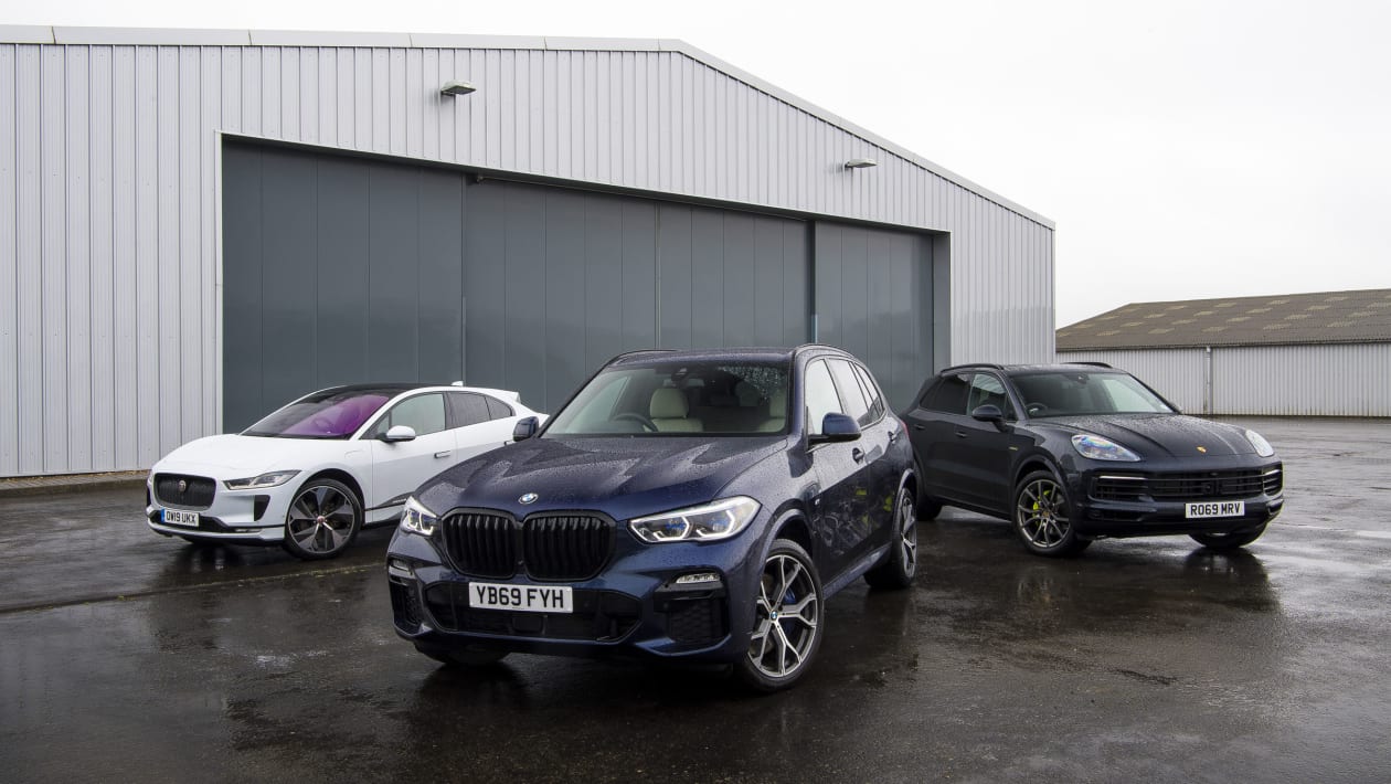 BMW X5 hybrid vs Porsche Cayenne hybrid vs Jaguar IPace verdict and