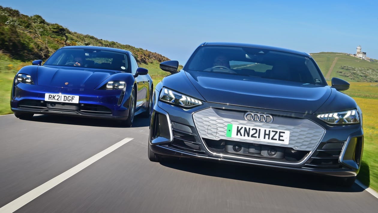 Twin test Audi e tron GT vs Porsche Taycan 4S DrivingElectric