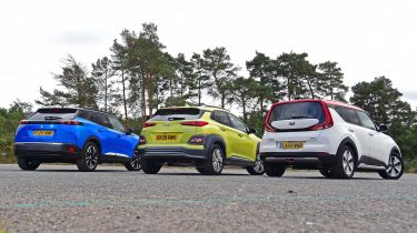 Peugeot e-2008 vs Hyundai Kona Electric vs Kia Soul EV