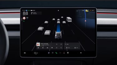 Tesla Model Y facelift 2025 - front infotainment screen