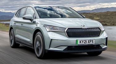 Skoda Enyaq iV UK drive exterior