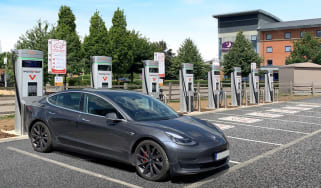 Tesla charging at Instavolt charger